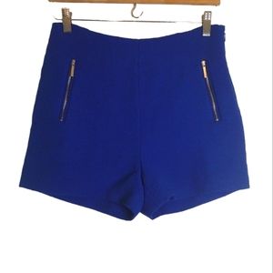 Zara Women's High Waist Shorts - Royal Blue